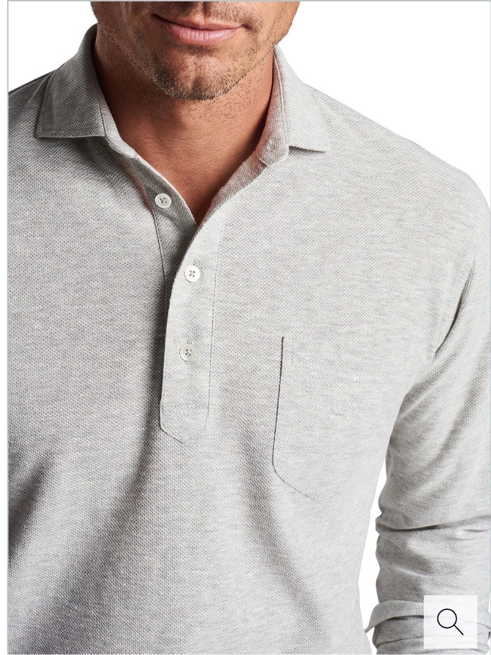 NWT Peter Millar Men's British Grey Croxley Longsleeve Polo XXL